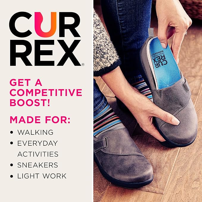 CURREX SupportSTP – Arch Support Insole w/Superior Cushioning & Airflow, Heavy Duty Shell for Less Fatigue – Comfort, Athletic, Casual and Work Shoe Inserts, Men & Women – High Arch, XS