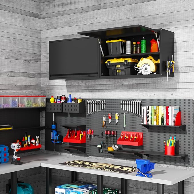 Garage Wall Cabinet, Floating Metal Wall Cabinet