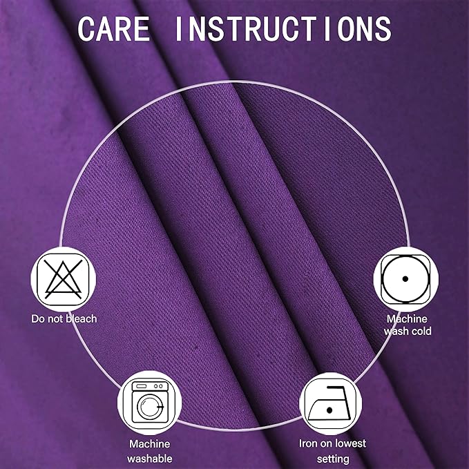 LEMOMO Purple Blackout Curtains/42 x 63 Inch/Set of Two Panels Grommet Bedroom