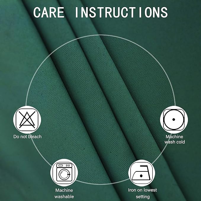 LEMOMO Green Blackout Curtains 40 x 63 Inch Length/Set of 2 Curtain