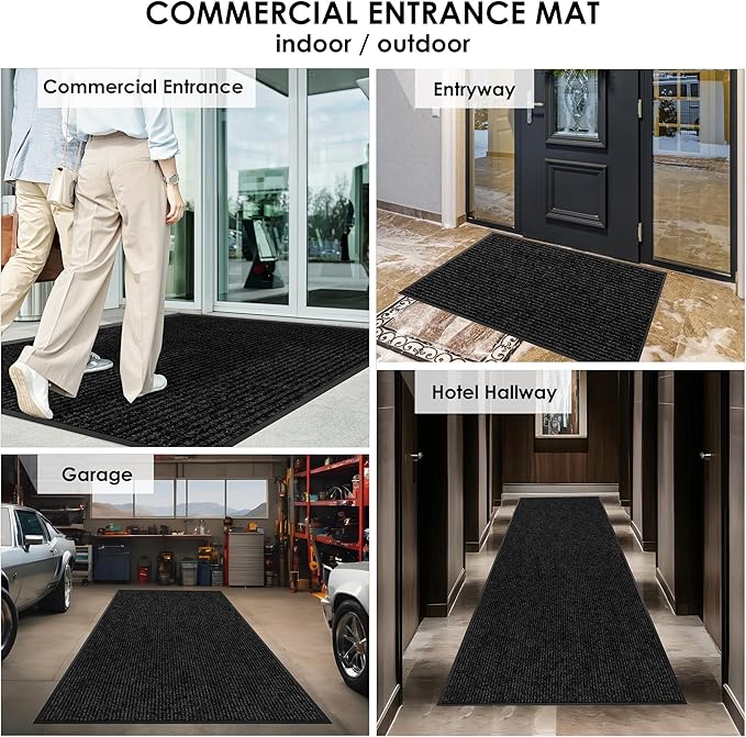 2′ x 58′ Front Door Mat Indoor Outdoor Entrance, Commercial Floor Mat Heavy Duty Dirt Trapper Entryway Doormat, Custom Size Non Slip Rubber Backing Welcome mat, Door Mat for High Traffic Area