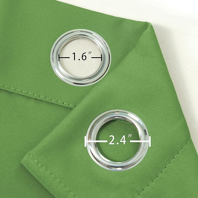 LEMOMO Light Green Thermal Blackout Curtains/52 x 72 Inch/Set of 2 Panels Room