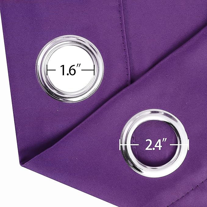 LEMOMO Purple Blackout Curtains/42 x 63 Inch/Set of Two Panels Grommet Bedroom