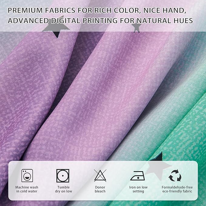 XiDi Grey Kids Curtains for Bedroom, Nursery Bedroom Blackout Curtain, Childs