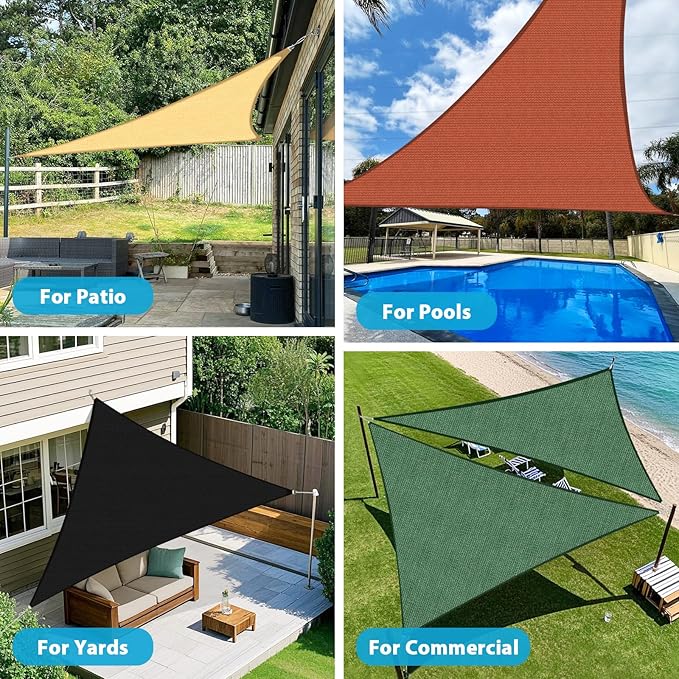 Amagenix Sun Shade Sail 24'X24'X33.9' Curved Edge Outdoor Shade Canopy Black Breathable 95% UV Block Shade Cloth for Patio Garden Backyard (We Make Custom Size)