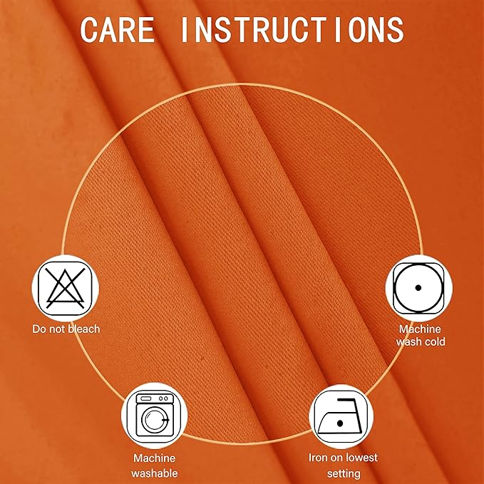 LEMOMO Blackout Curtains 66 x 95 inch/Orange Curtains Set of 2 Panels/Thermal