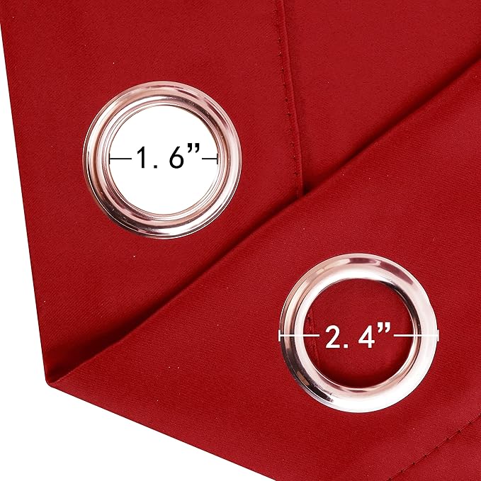 LEMOMO Red Blackout Curtains/52 x 72 Inch/Set of 2 Panels Room Darkening