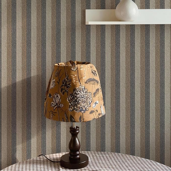 Simon&Siff Textured Fabric Wallpaper Peel and Stick 17.3"x120" Beige/Brown/Grey