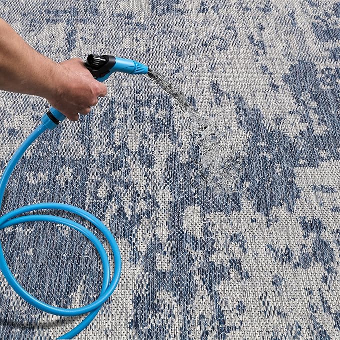 Keen Home Design Terrace Outdoor Area Rug - 10x14 Washable Indoor/Outdoor Rug for Patio, Kitchen, Balcony, Beach, Garden, Deck and Porch, Size: 10'x14'