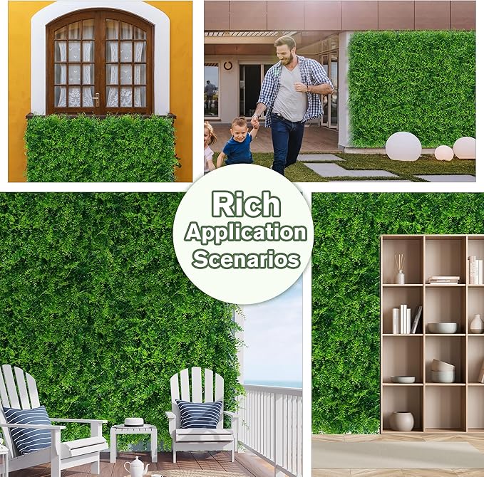 Greenery Faux Grass Wall Backdrop 40"x120"（33.5 SQFT） UV-Anti Artificial Green