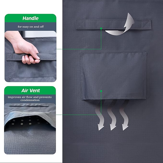 F&J Outdoors Patio Furniture Covers Waterproof Anti-UV Rip-stop Fabric Outdoor Furniture Cover, Grey, 102"Wx74"Dx27.5"H