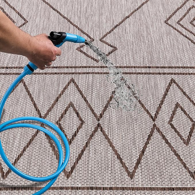 Keen Home Design Terrace Outdoor Area Rug - 10x14 Washable Indoor/Outdoor Rug for Patio, Kitchen, Balcony, Beach, Garden, Deck and Porch, Size: 10'x14'